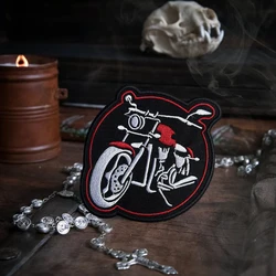 Parche bordado motocicleta retro Cafe Racer con gancho-bucle