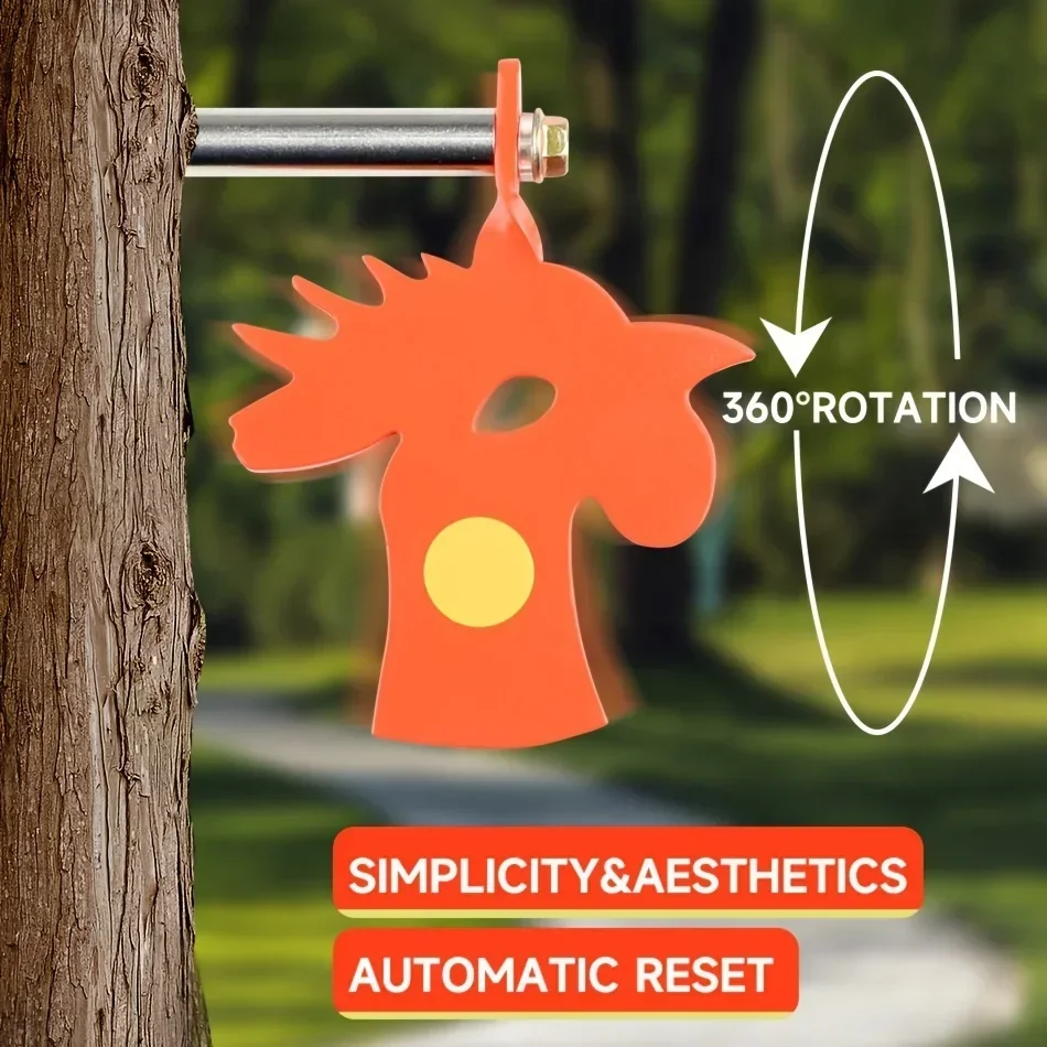 Objetivo de Metal con cabeza de pollo de 4 colores y 3MM, objetivo de inserción de árbol giratorio para exteriores, tirachinas, pistola BB, paquete de pegatinas para práctica de puntería - imagen 3