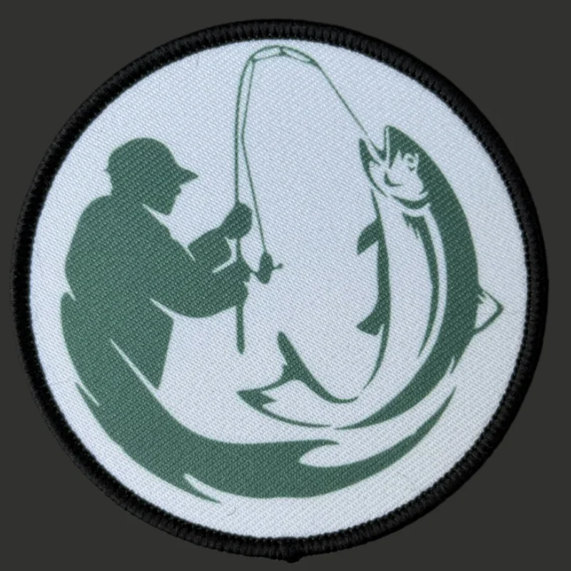 Parche de señal de pesca, insignia de moral táctica, estampado militar, gancho y bucle, mochila, ropa, accesorios decorativos, pegatina, brazalete - imagen 2