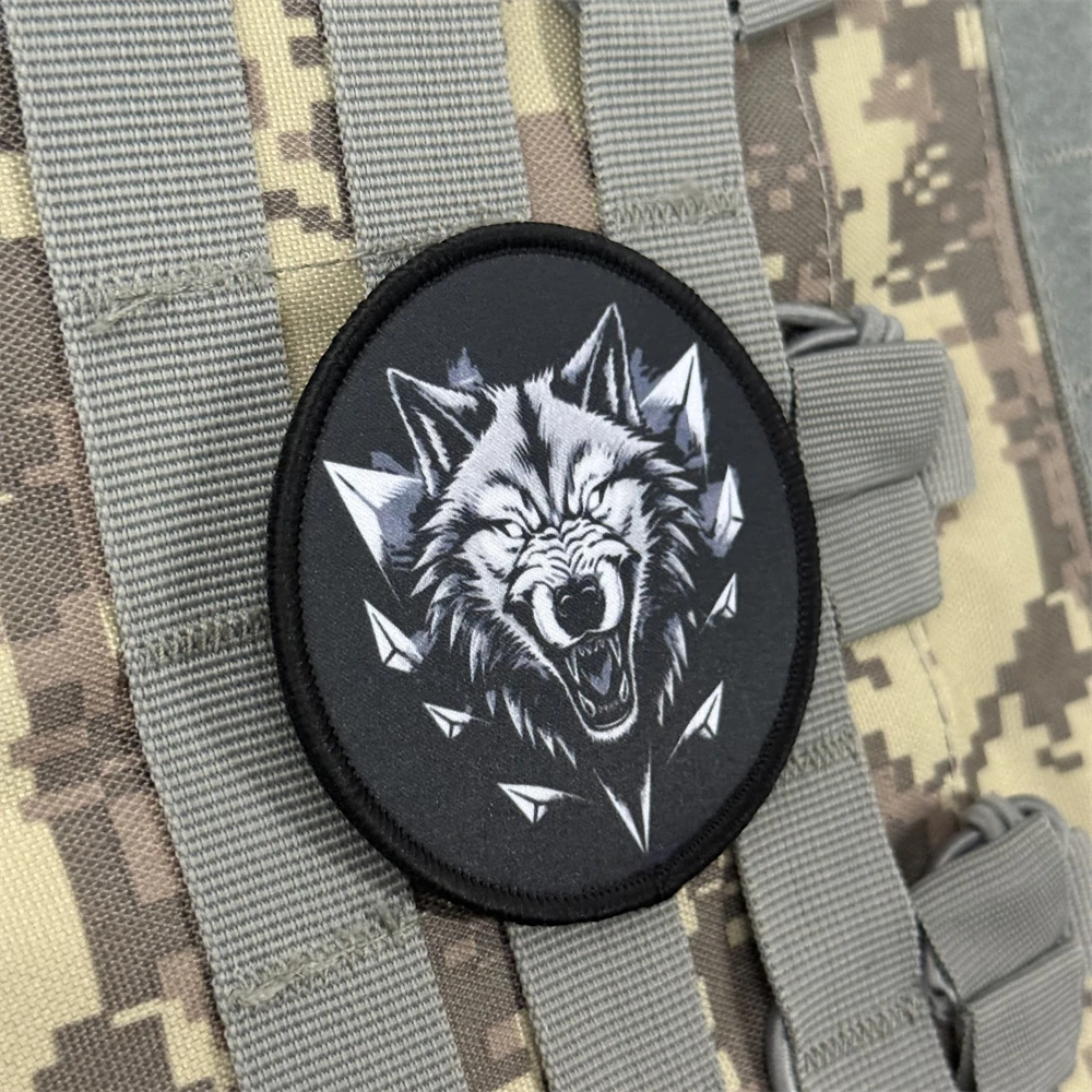 Parche divertido de Chevron "Wolf", insignia de moral táctica, parches de gancho y bucle impresos para ropa, pegatina para mochila del ejército militar - imagen 4