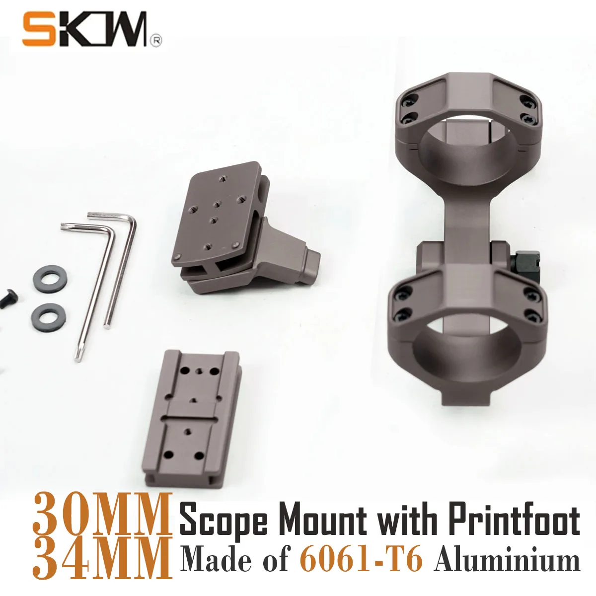 Soporte mira telescópica Picatinny 21mm AR15 M4 30-34mm negro/desierto