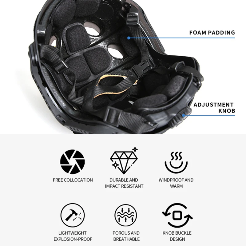 FMA versión actualizada caza táctica FAST SF ángulo recto orificio de ventilación casco seguridad conducción tamaño L hebilla de perilla ajustable - imagen 3