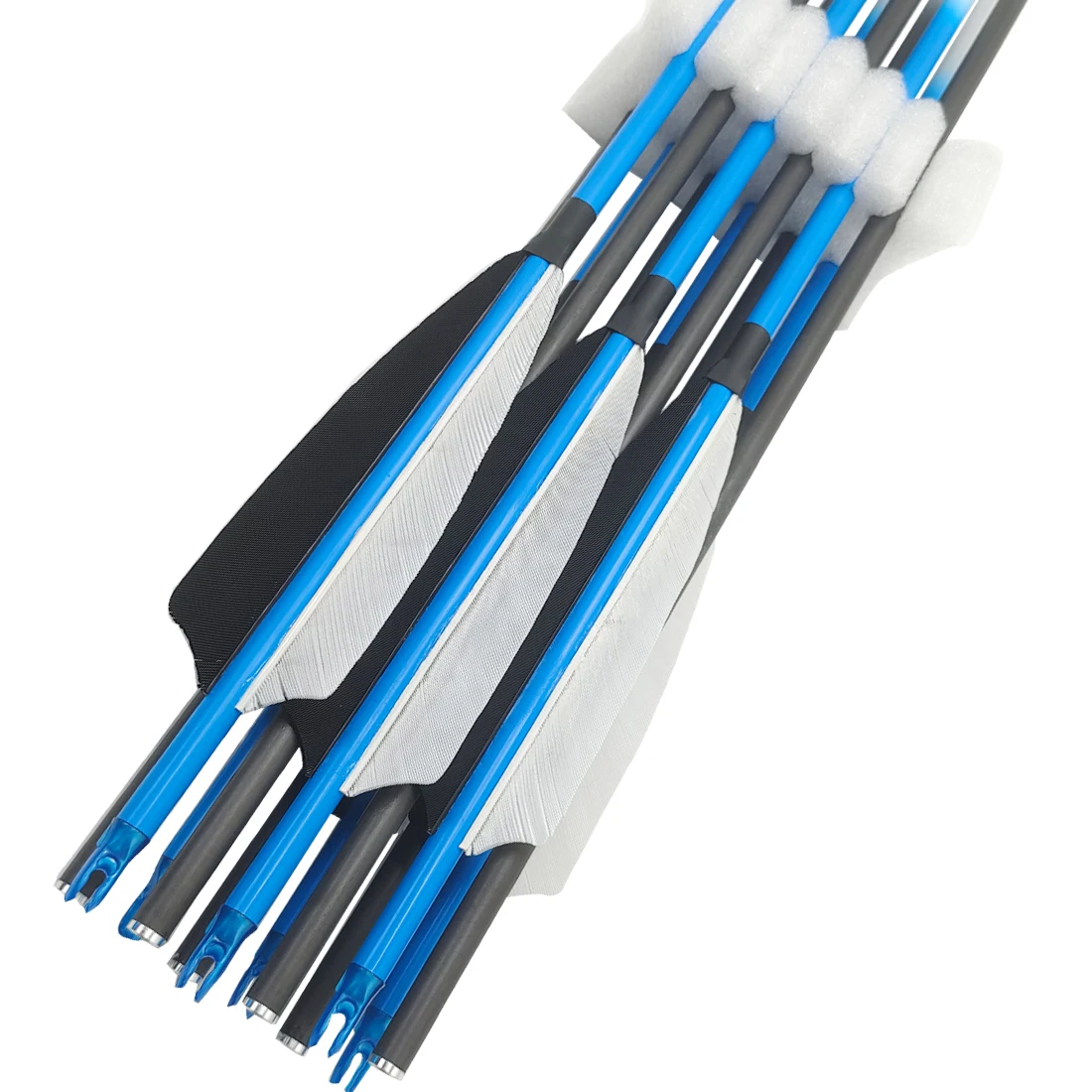 Linkboy-flechas de carbono para tiro con arco, arco recurvo compuesto de plumas de pavo de 32 pulgadas, SP500 id6.2 mm, para caza y Tiro, 12 piezas - imagen 2