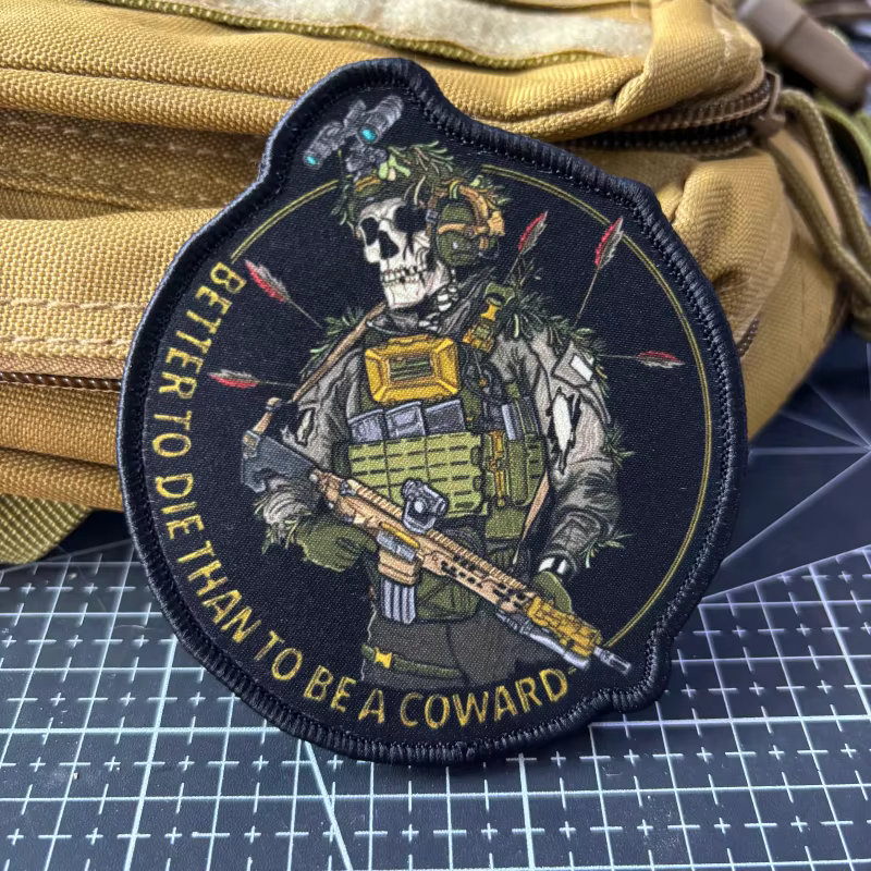 Parche táctico calavera rifleman – Insignia de moral con velcro - imagen 2