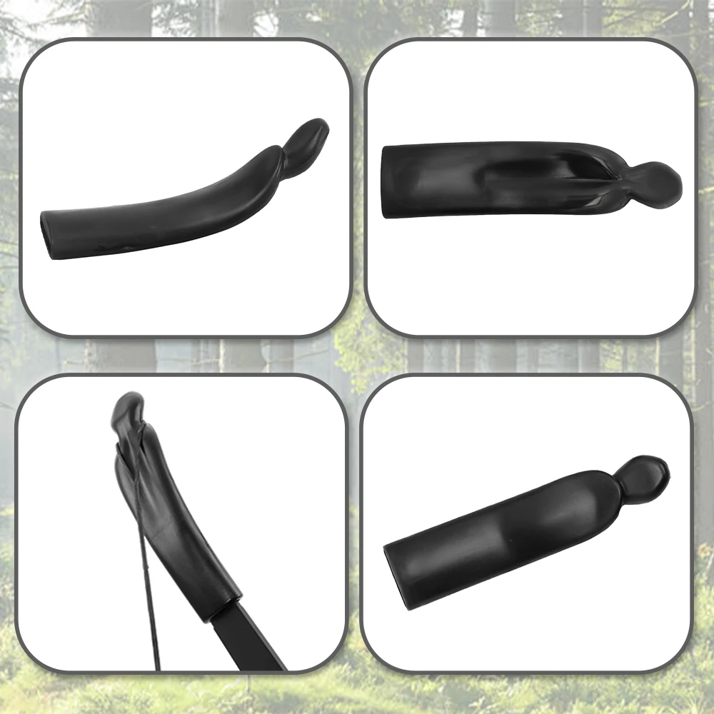 Protector de punta de extremidad de arcos recurvos, 2 uds., 14x3,3 cm, protector de extremidades, cubierta de tiro con arco, punta de ahorro para tiro, accesorios de caza - imagen 4