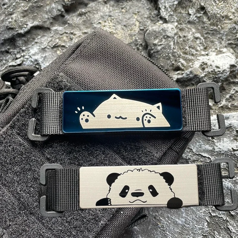 Parches de gato de dibujos animados de Metal, bonito emblema de moral de gato, brazalete táctico creativo, insignia de gancho y bucle, mochila al aire libre, accesorios para bolsos - imagen 3