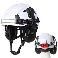 Casco de seguridad CE con faro LED y orejeras de rescate