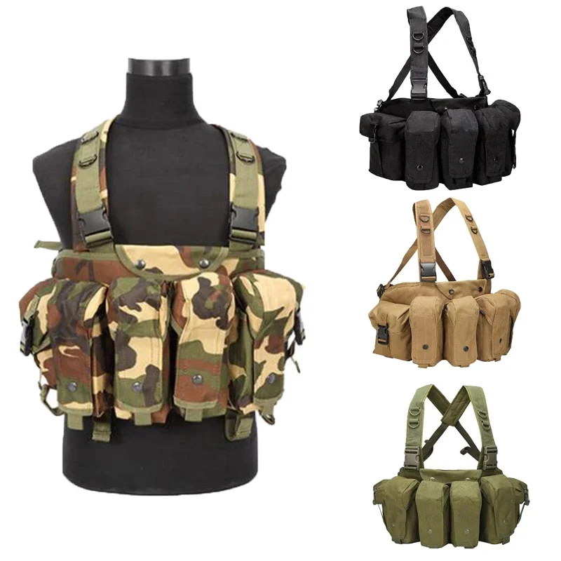 Chaleco táctico AK de camuflaje para caza FG atacas, aparejo de pecho de munición Airsoft AR AK 47, portador de revistas, chaleco militar del ejército, chalecos de tiro Molle - imagen 3