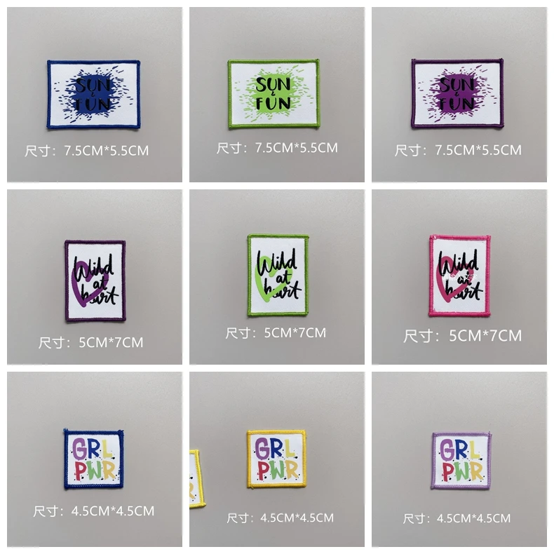 10 Uds. Serie de letras en inglés borde de bloqueo multicolor parche de tela de impresión tridimensional pantalla de impresión Offset parche de tela DIY - imagen 2