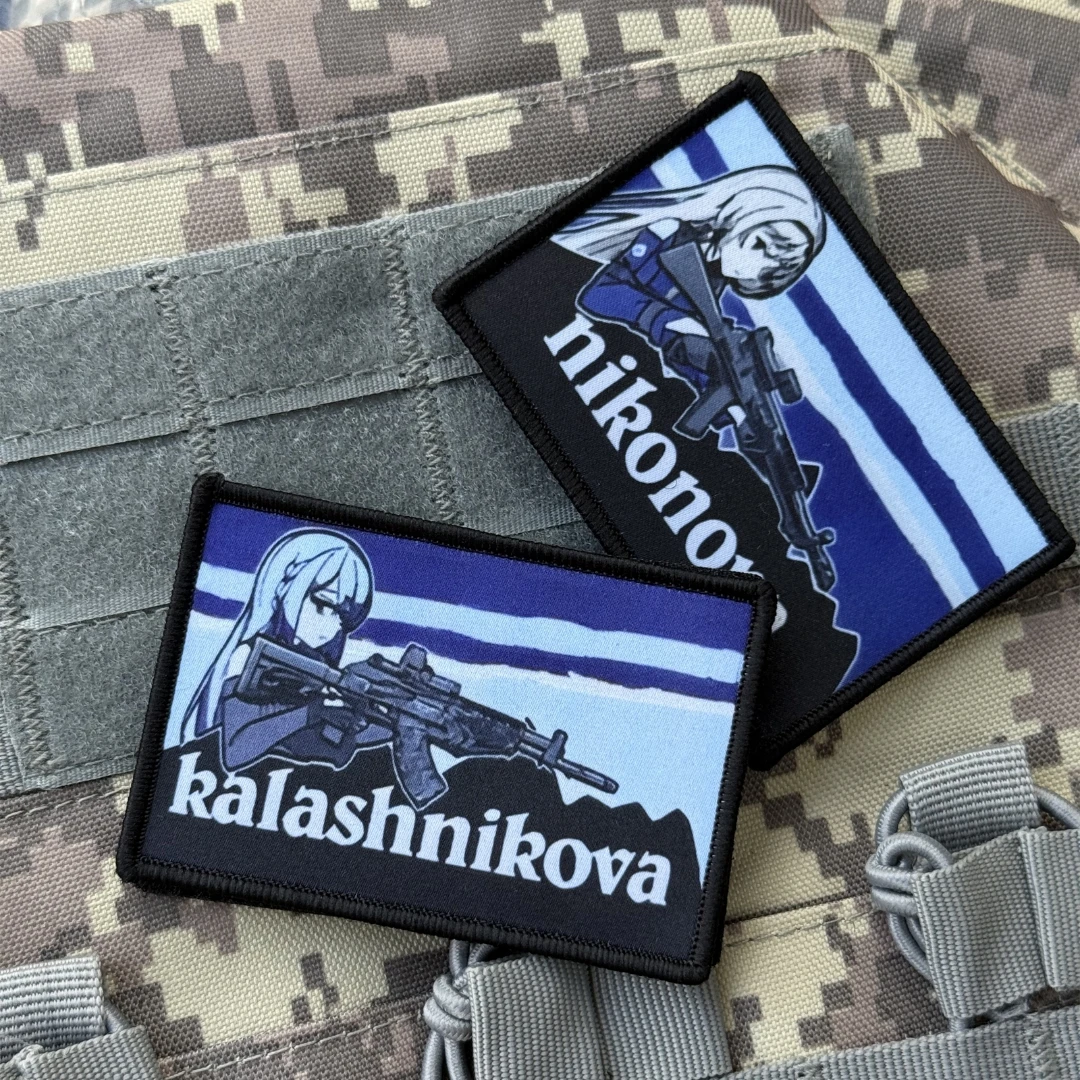 Parches tácticos de moral Kalashnikova para ropa, parche de gancho y bucle estampado de Anime Gun Girl, mochila militar, pegatina para sombrero - imagen 2