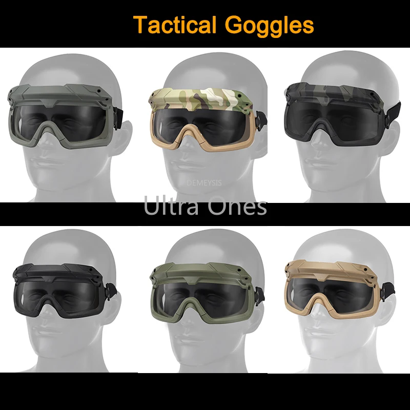 Gafas tácticas Airsoft Paintball Cs, gafas protectoras de combate Militar, para usar en la cabeza o en el casco - imagen 2