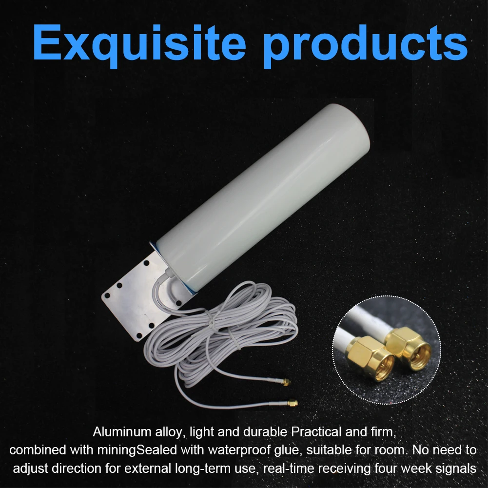 PT-SMA-10M Antena 4G LTE 10M (ganho de 10-12dBi) para enrutadores 3G/4G - Conectores SMA/TS9/CRC9, 698-2700MHz, omnidireccional - imagen 3