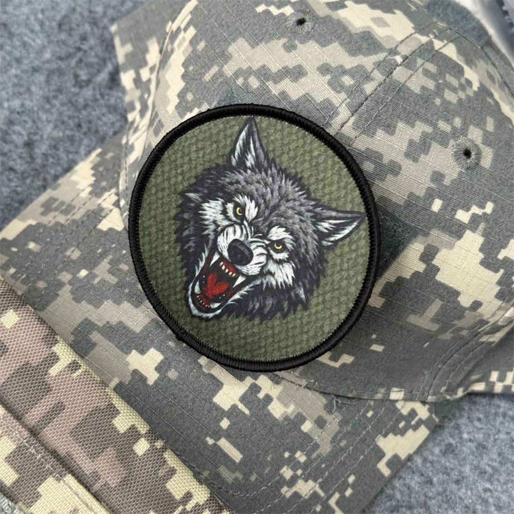 Parche táctico Chevron Wolf Morale, brazalete del ejército militar, parches bordados de gancho y bucle para ropa, pegatina para mochila