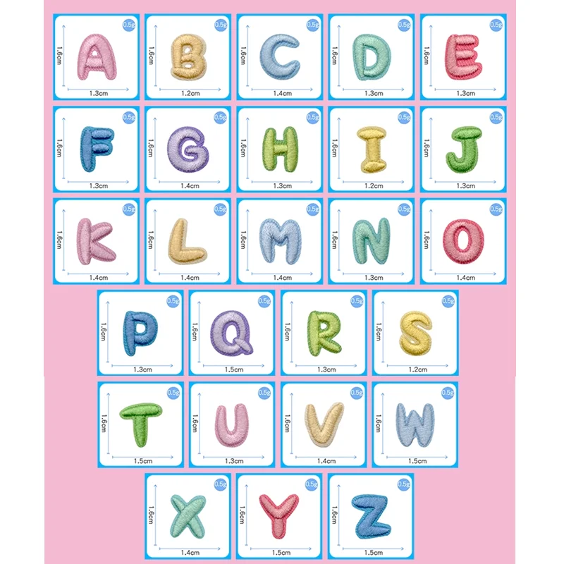 Parche adhesivo bordado de 1,6 cm, alfanumérico de colores, parches para teléfono con nombre, zapato, sombrero, llavero, mochila, accesorios manuales - imagen 4