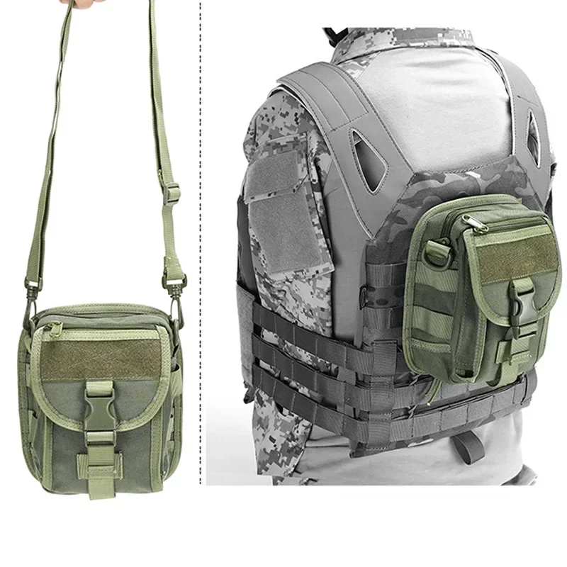 Bolso multifuncional táctico de caza, mochila para deportes al aire libre, bandolera de hombro de nailon duradera, informal, para hombres y mujeres, viaje - imagen 3