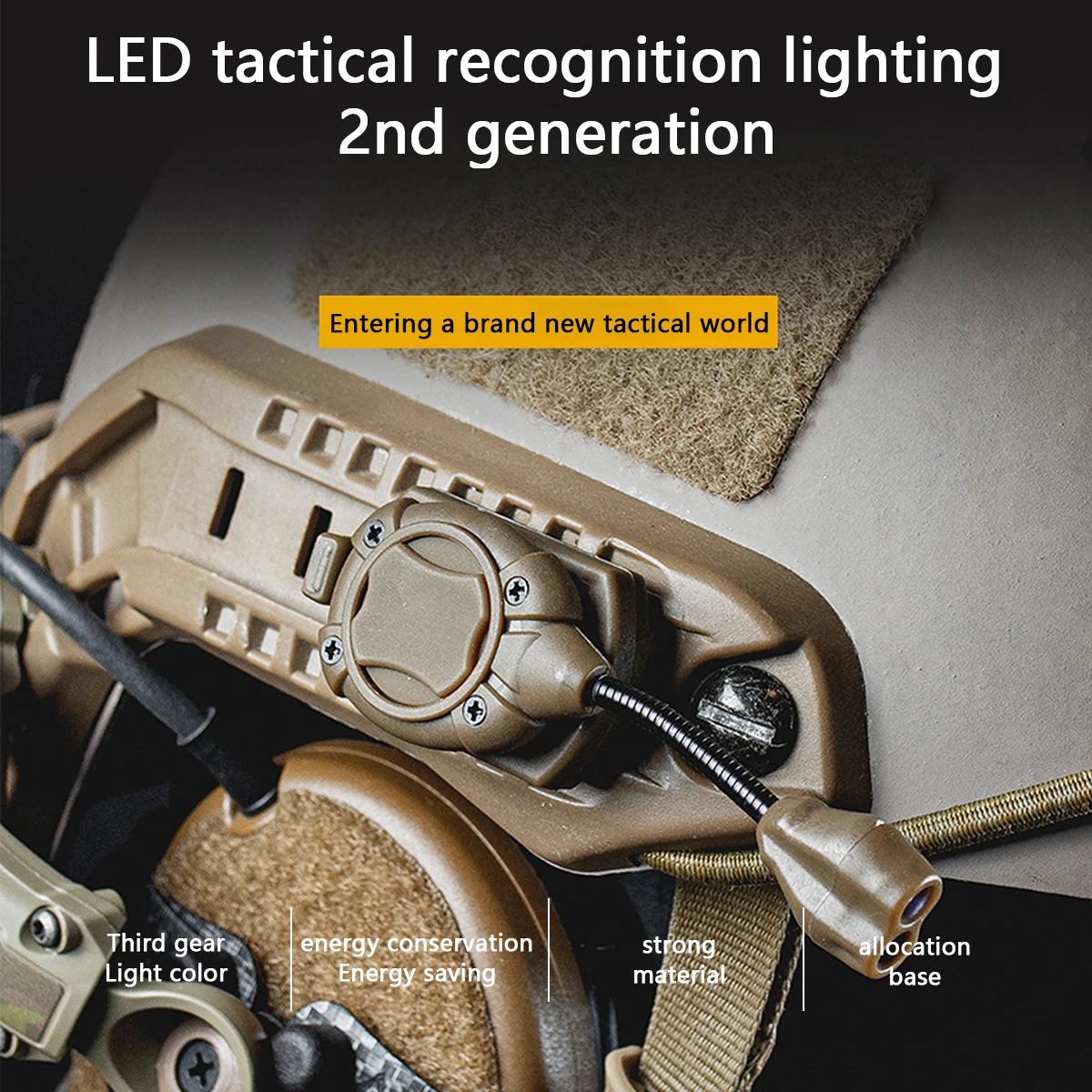 Nueva luz táctica para casco, linterna LED de 3/4/5 modos, iluminación nocturna para exteriores, lámpara láser para casco de caza, luz de señal para casco ir - imagen 2