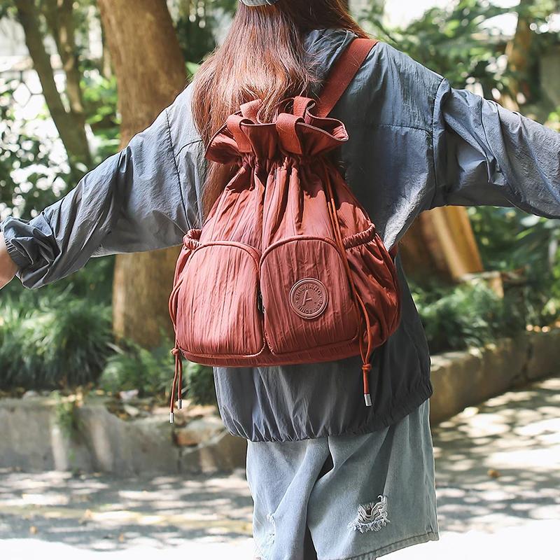 Nueva mochila para senderismo al aire libre para mujer, Camping, escalada, deportes, gimnasio, entrenamiento físico, bolsas con cordón, bolso cruzado con múltiples bolsillos - imagen 2