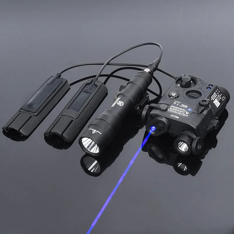 Láser táctico PEQ, luz IR roja, verde, azul, M600, M600DF, linterna de 1400 lúmenes, luz blanca con ranura para tarjeta trasera, ajuste de riel de 20mm - imagen 2