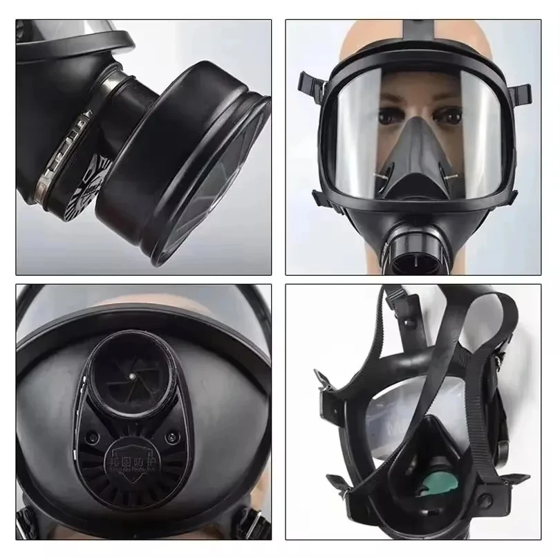 Máscara de gas tipo MF14, máscara facial completa, filtro respirador químico, máscara de estimulación de autoabsorción, protección contra la contaminación nuclear - imagen 5
