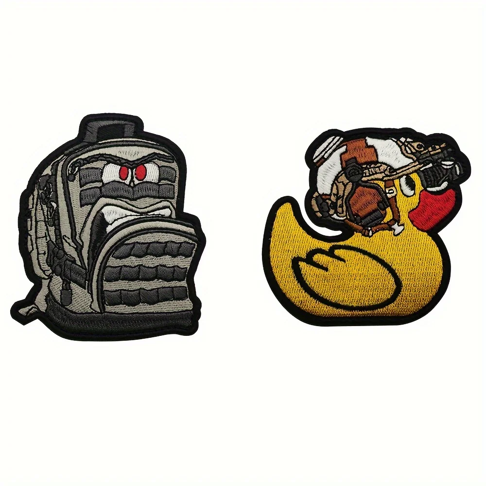 Lindo parche de pato táctico Velcros divertido militar gancho y bucle pegatina de sujeción insignia bordada para DIY Molle mochila equipo - imagen 2