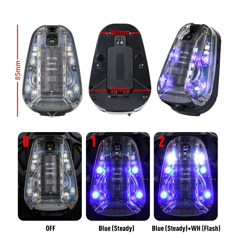 WADSN lámpara de mariquita impermeable Tactica supervivencia luz de Flash de seguridad casco rápido luz estroboscópica para Camping caza herramienta de supervivencia - imagen 5