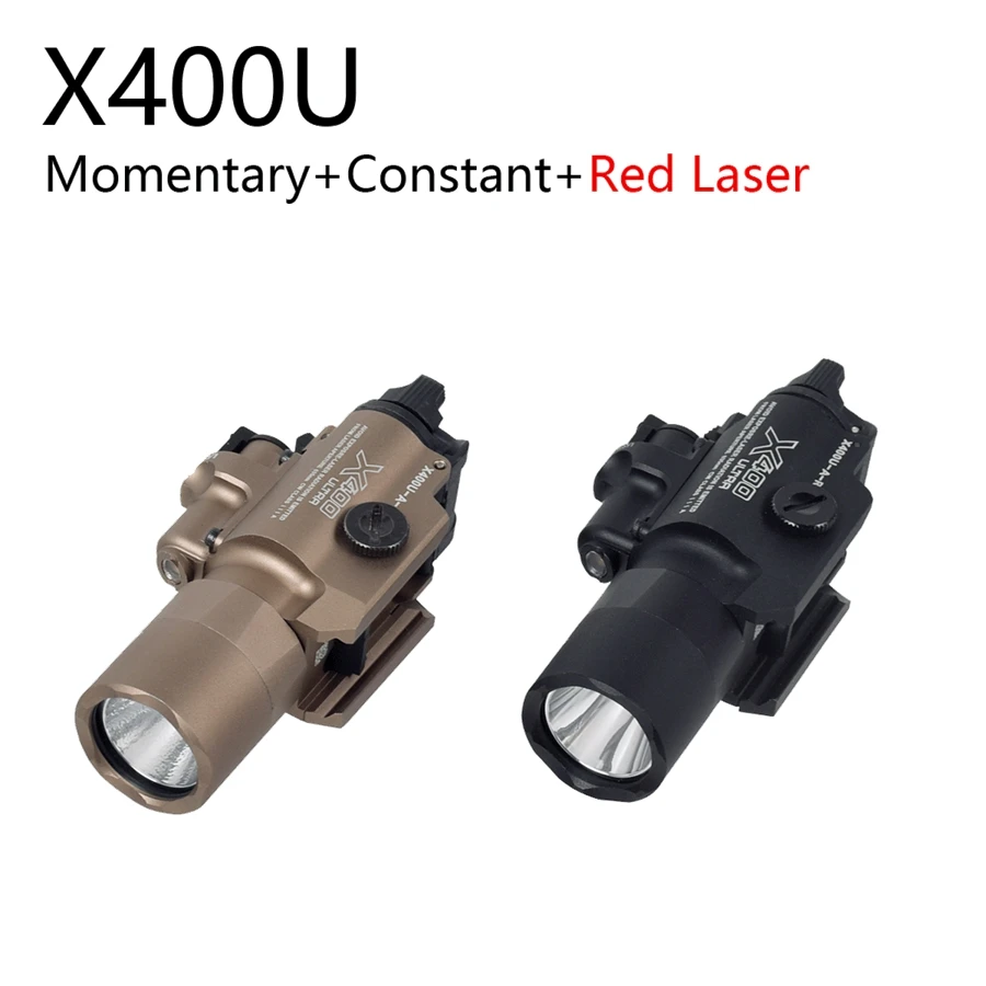 Surefir táctico LED X300 Ultra armas linterna Rifle IR luz X400 X400V X400U Ultra rojo verde láser G17 G19 Scout 20mm Rail - imagen 2