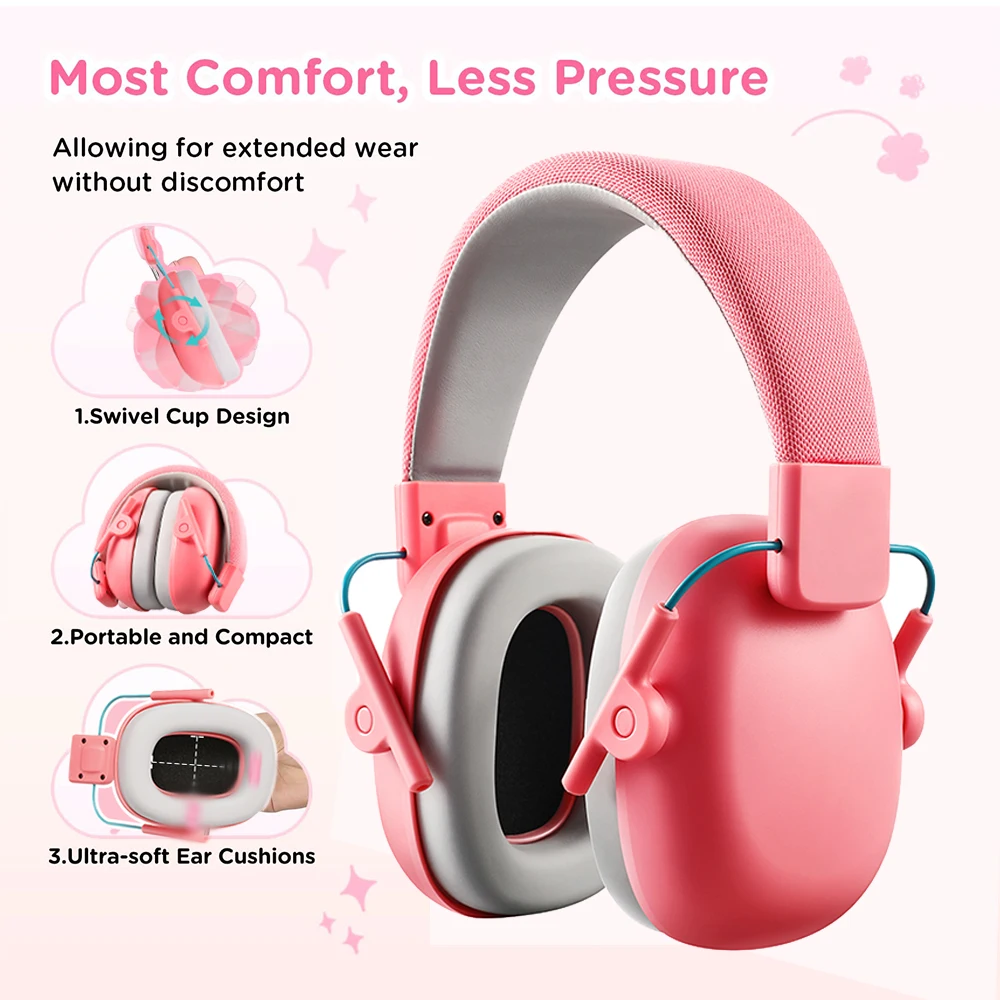 Orejeras de protección auditiva para niños, protectores auditivos para bebés, orejeras con reducción de ruido para autismo, niños pequeños, lectura y dormir - imagen 5