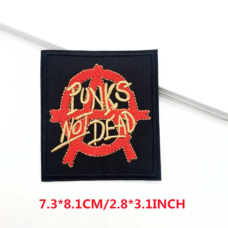 Parches bordados de banda de Rock, pegatinas de ropa Punk, parches de planchado DIY para ropa, apliques de chaqueta, Jeans, rayas, 10 Uds./lote - imagen 4