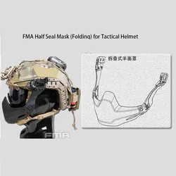 Casco táctico plegable medio TB-FMA con protector y sello máscara
