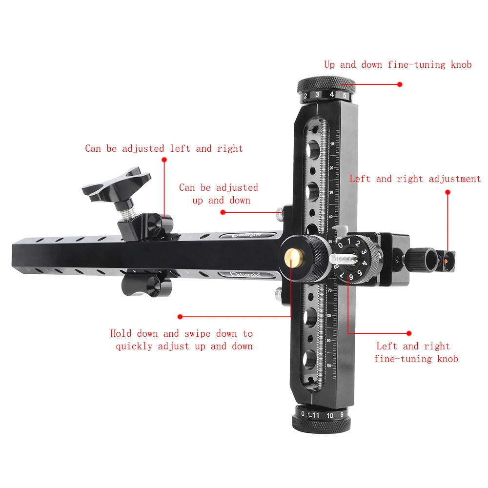 Arco recurvo de tiro con arco, aleación de aluminio para herramienta de puntería, ajuste al aire libre, accesorios de caza, color negro, 1 ud. - imagen 3