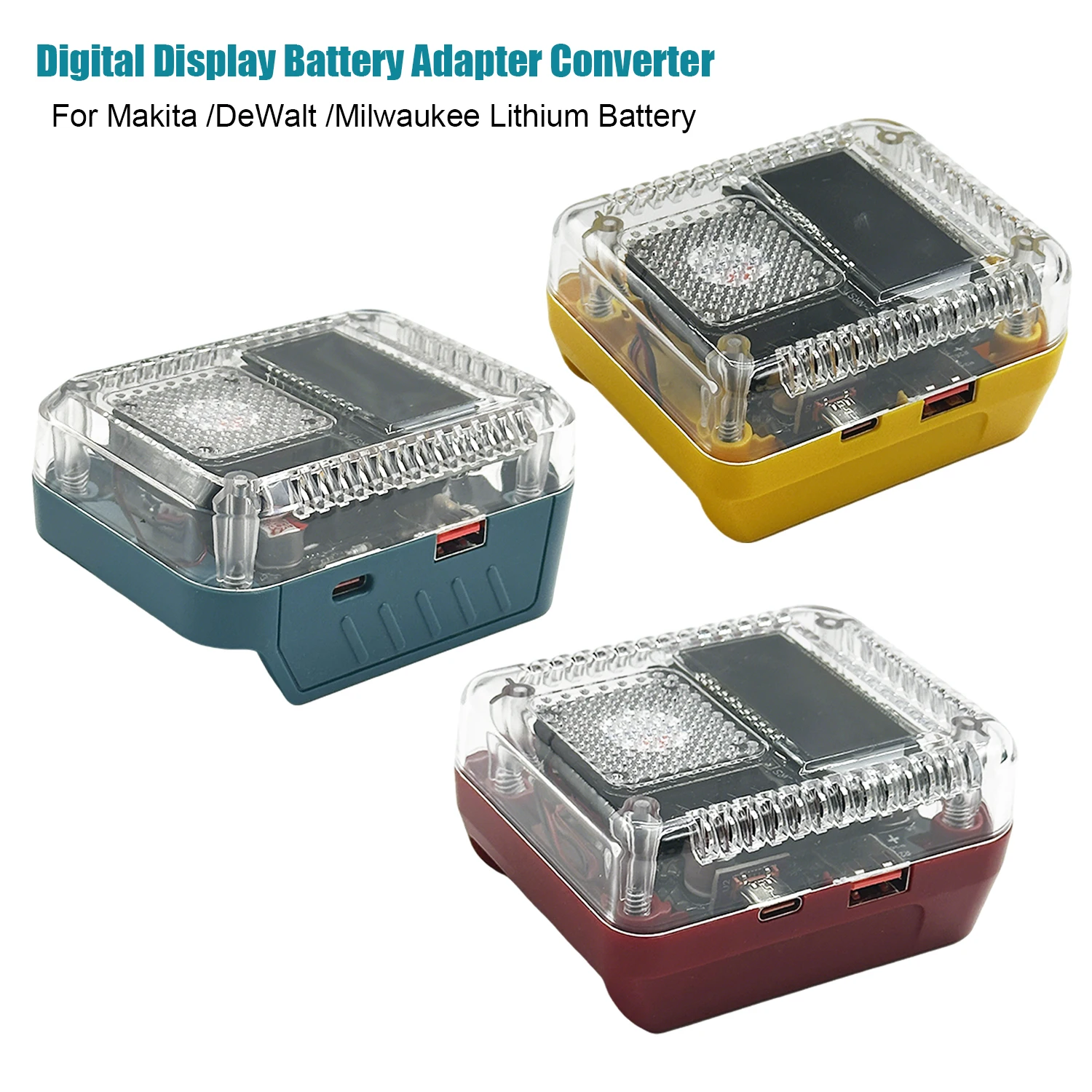 Adaptador de batería Makita/DeWalt/Milwaukee bidireccional