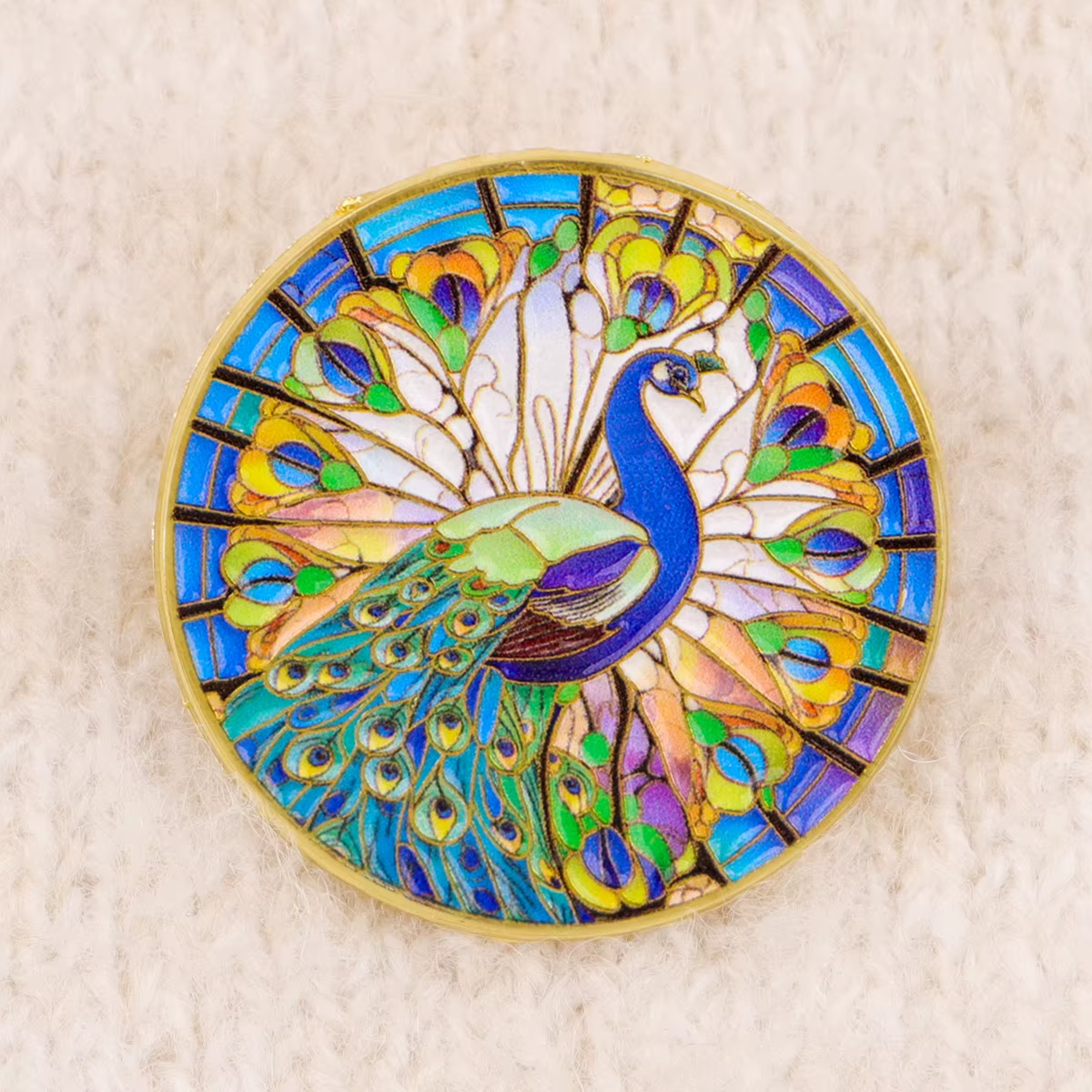 Insignia pavo real cristal esmalte colorido – Broche para chaqueta y mochila - imagen 2