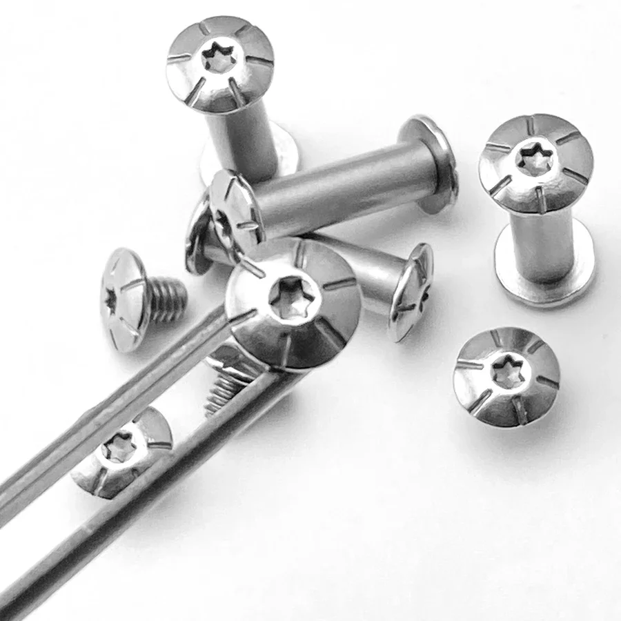 4 juegos de tornillos M4 con cabeza de flor de ciruelo T8 para mango de cuchillo, tornillos de acero inoxidable 416 modificados, accesorios para hacer embriones de cuchillo - imagen 3