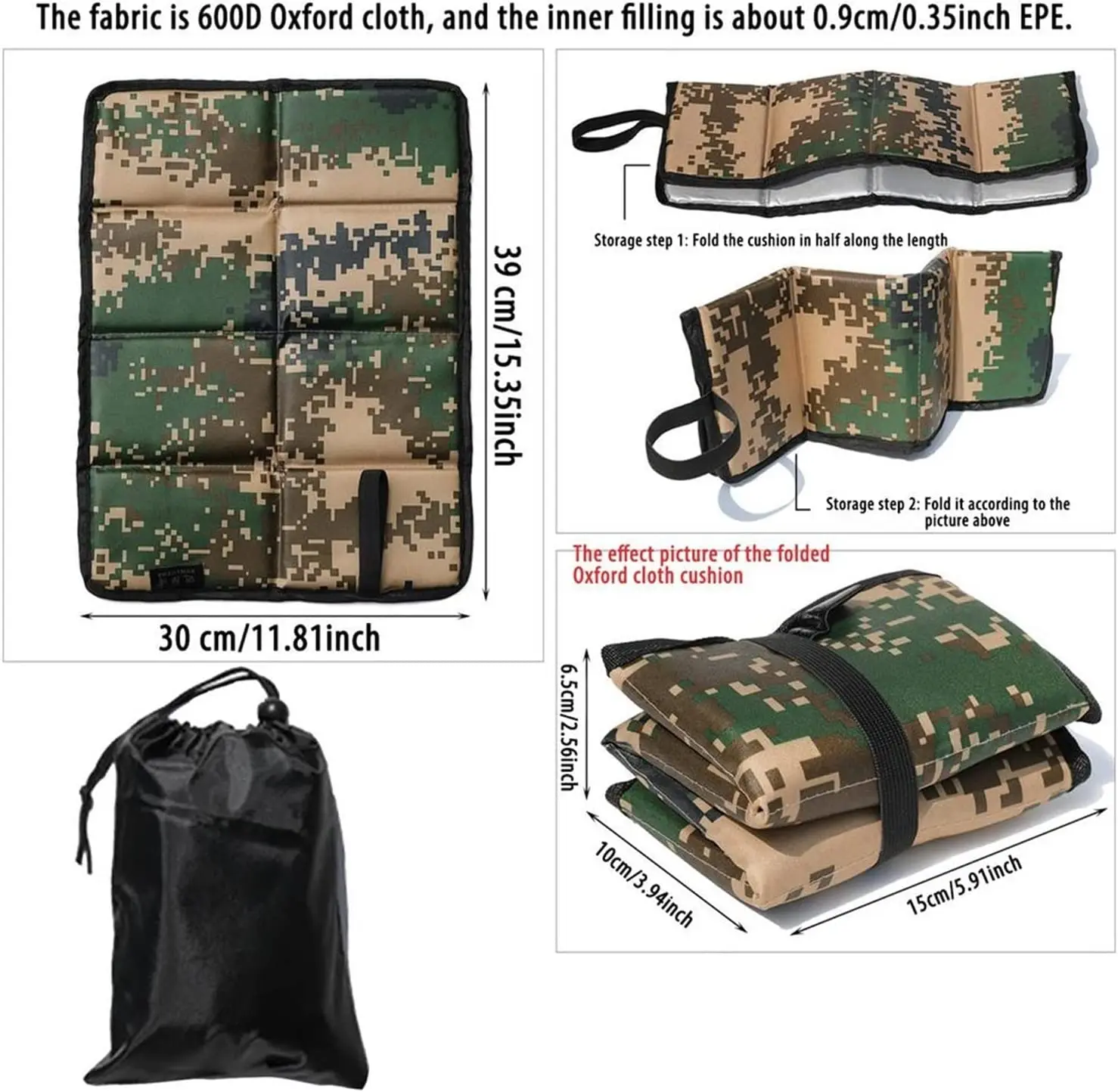 Esterilla plegable portátil para acampar al aire libre, pequeña alfombra de Picnic, tela Oxford, cojín de playa a prueba de humedad, aislamiento térmico, cojín frío - imagen 5