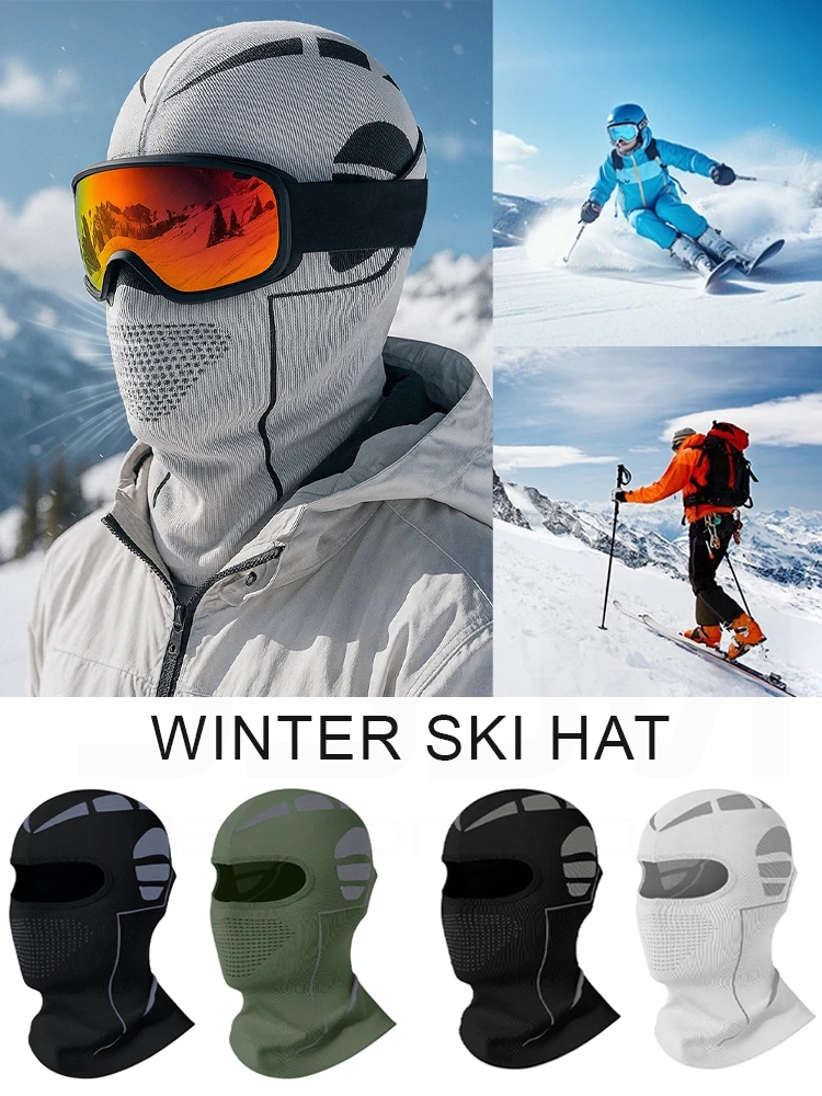 JSJM-bufanda térmica a prueba de frío para hombre y mujer, gorro para esquiar en invierno, pasamontañas, máscara facial completa, para ciclismo al aire libre, pesca, cabeza, casco, forro