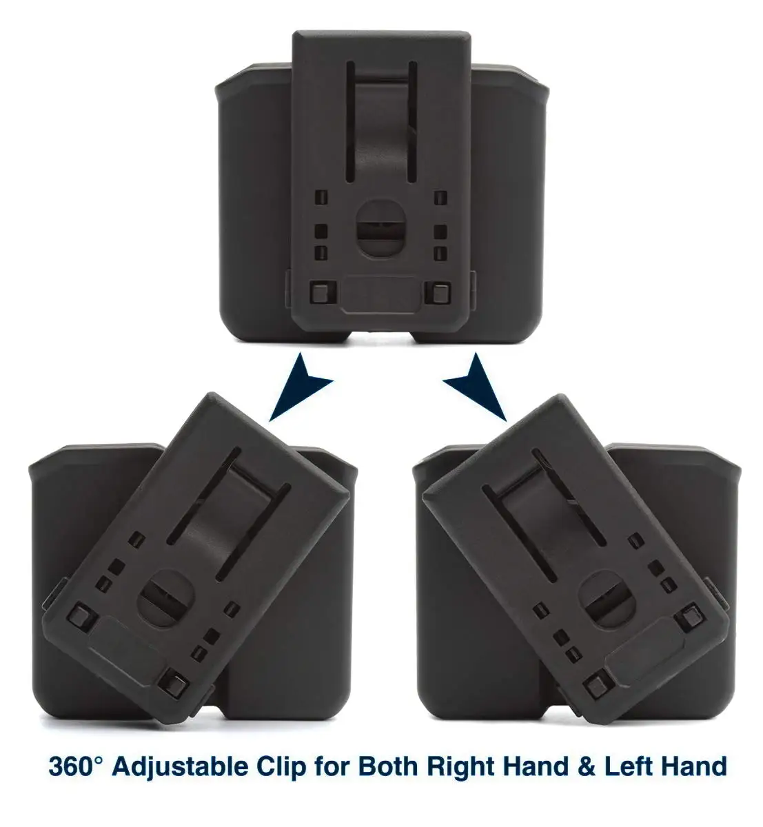 AQzxdc Bolsa universal doble para revistas, OWB 9 mm.40 Soporte magnético de doble pila Funda para mordazas de pistola de retención ajustable de doble pila - imagen 3