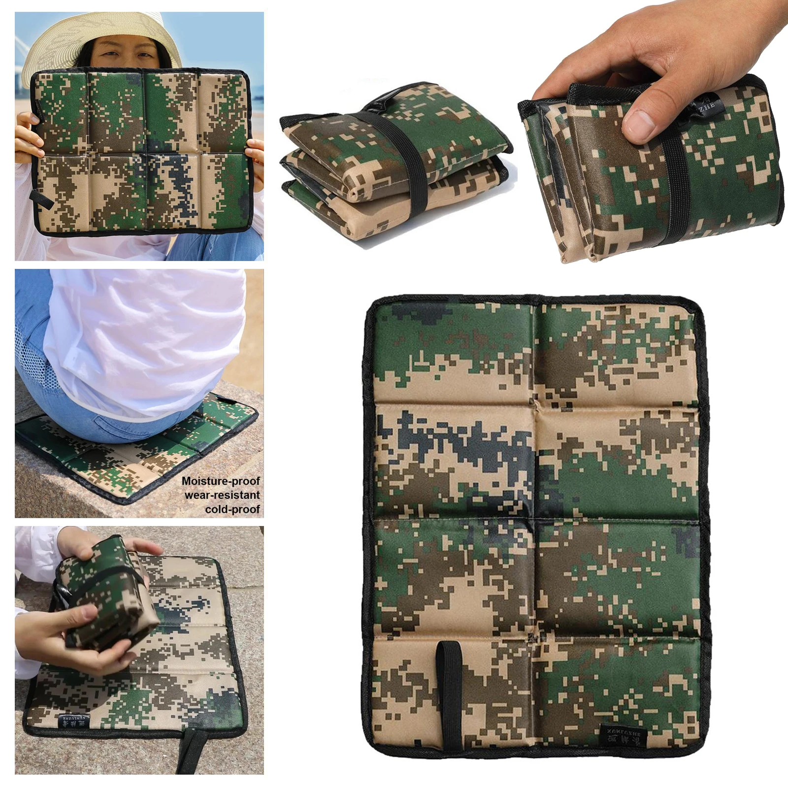 Esterilla plegable portátil para acampar al aire libre, pequeña alfombra de Picnic, tela Oxford, cojín de playa a prueba de humedad, aislamiento térmico, cojín frío