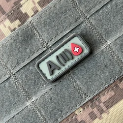 Blood Group 2+ PVC divertido insignia de moral parches para ropa táctica militar brazalete personalizado gancho y bucle mochila pegatinas
