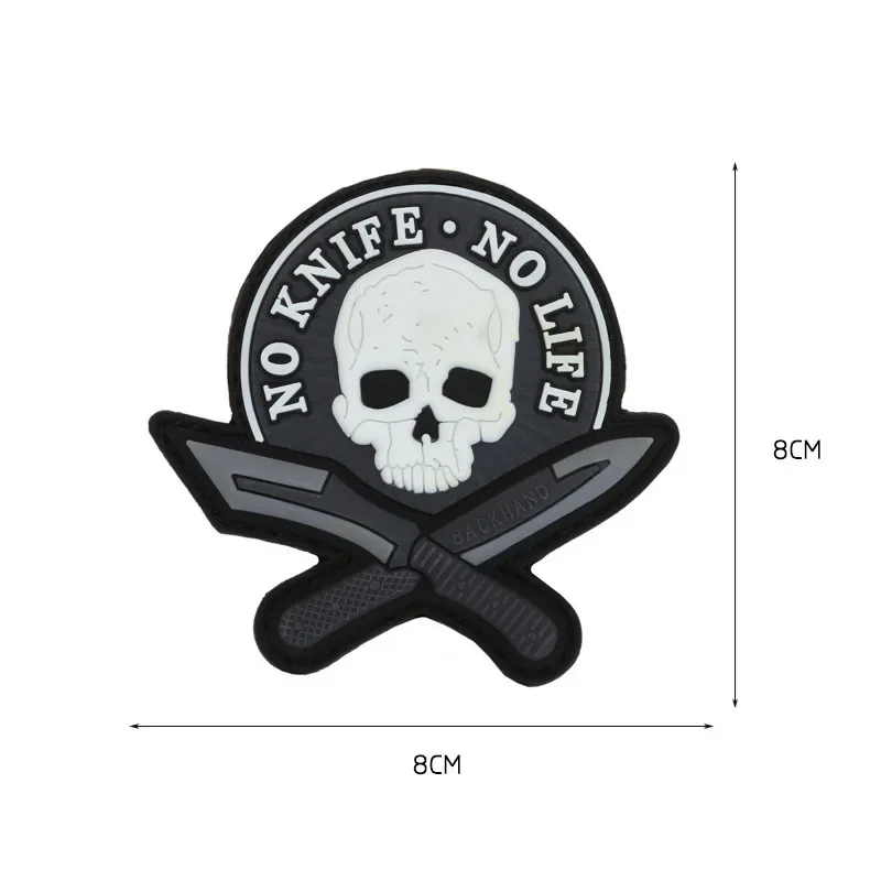 Insignia de moral sin cuchillo, brazalete con personalidad de PVC, militar, gancho y bucle, mochila al aire libre, parche de decoración para ropa, cosido - imagen 3