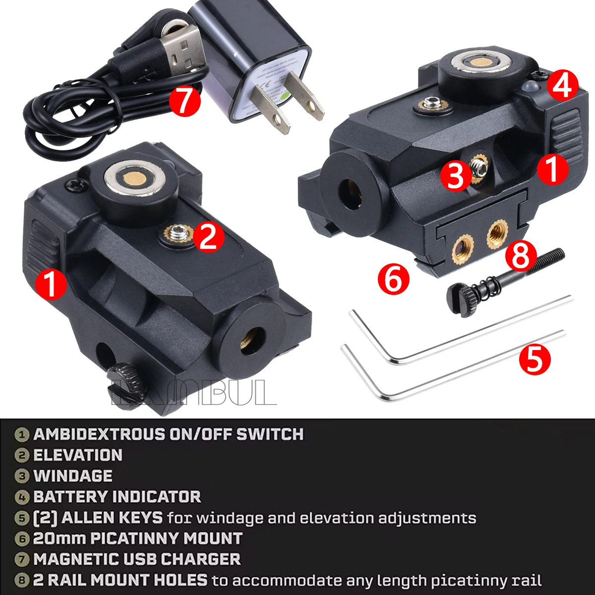Pistola táctica compacta láser rojo/verde para Glock 19 Taurus Glock 43X G43X MOS 20mm caza defensa entrenamiento mira láser - imagen 3