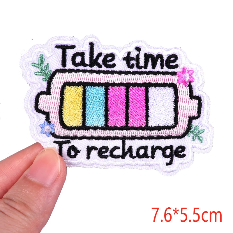 Parche termoadhesivo para ropa, parche con eslogan de trabajo duro, sueño grande, letras de dibujos animados, coser, bordado, bricolaje - imagen 5