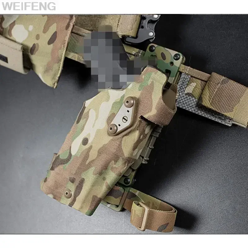 Adaptador de funda Modular de Metal táctico para plataforma QLS, banda de pierna caída, adaptador de liberación rápida ajustable de 3 orificios - imagen 4