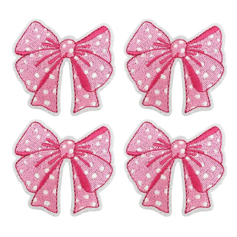 10 Uds parche de dibujos animados pajarita rosa parches bordados DIY parches para planchar para ropa parches termoadhesivos decoración de ropa - imagen 4