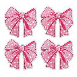 Parche bordado termoadhesivo rosa pajarita – Pack 10 unidades
