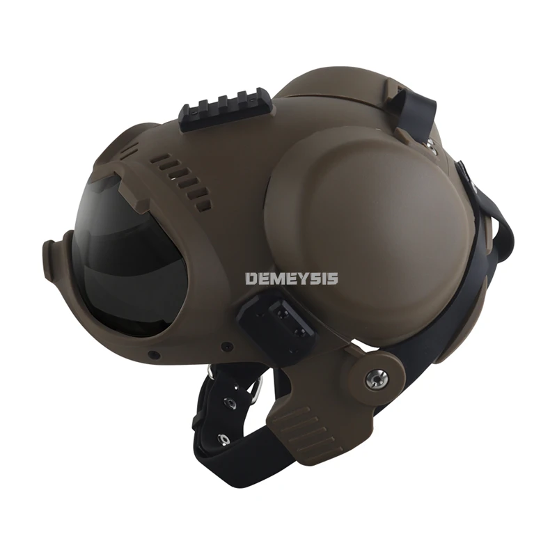 Casco para perro de caza al aire libre, equipo de protección para motocicleta para mascotas con gafas, equipo Protector de cabeza de perro de entrenamiento táctico CS Airsoft - imagen 3