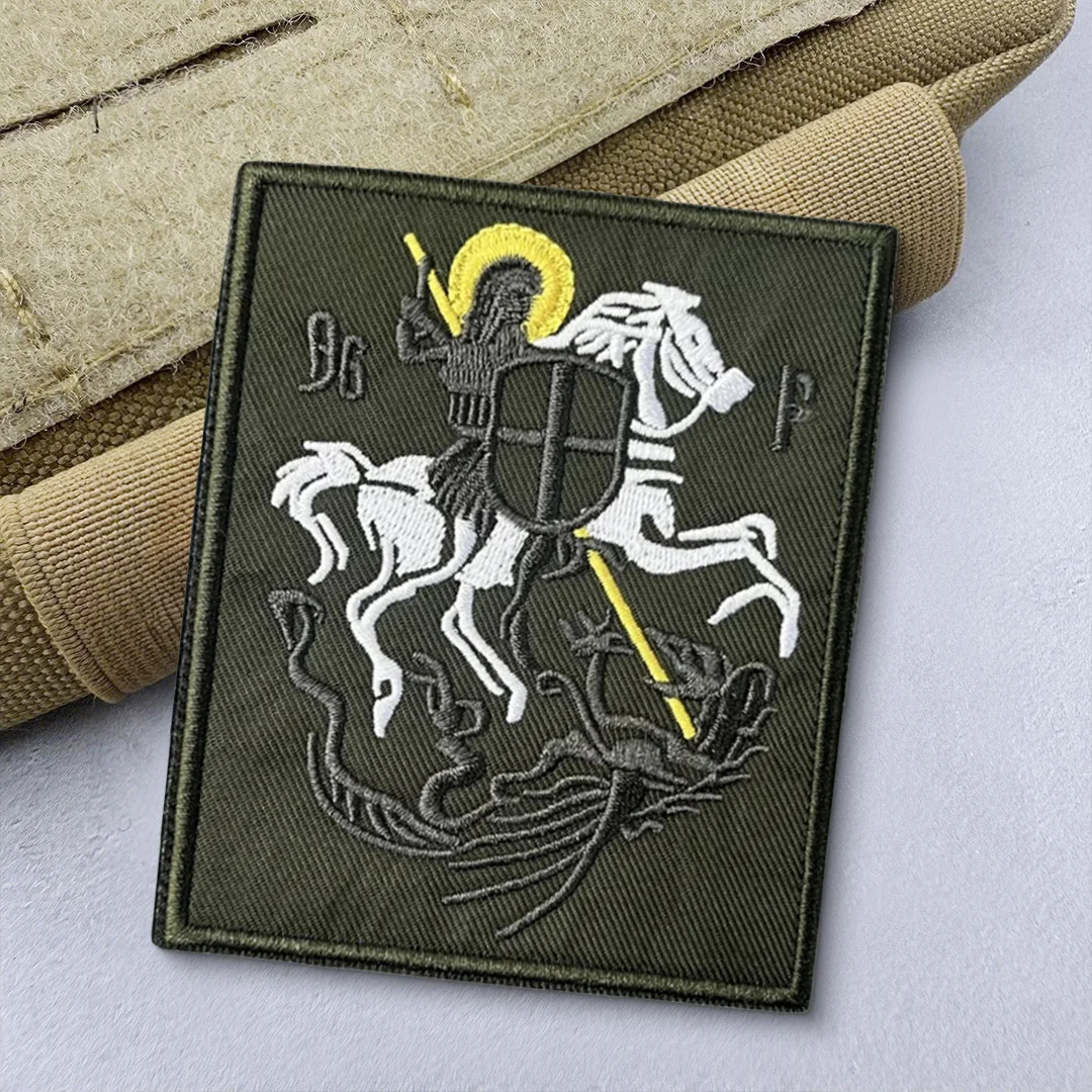 Parches tácticos de Morale de San Jorge y Victor para ropa, parche bordado con gancho y bucle, insignia militar, brazalete, pegatinas para mochila - imagen 4