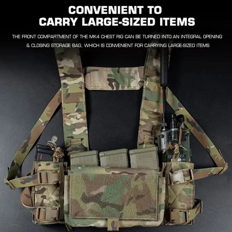ERQYGRA Tactical MK4 Chest Rig Vest Gear Airsoft Hunting Training Hiking Shooting Sports Equipment Molle Accessories Paintball - imagen 2