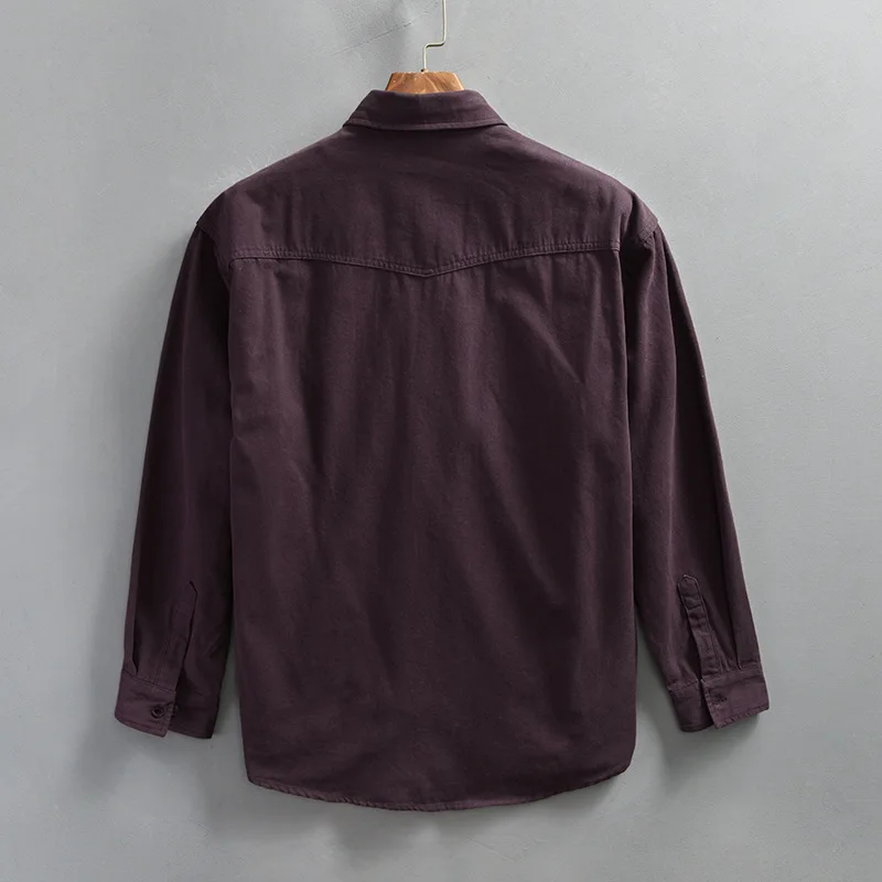 4XL 100% camisas de algodón para hombres 2025 primavera otoño moda blusas de manga larga para hombres jóvenes Casual suelta masculina Cargo Tops Shirtcoat - imagen 2