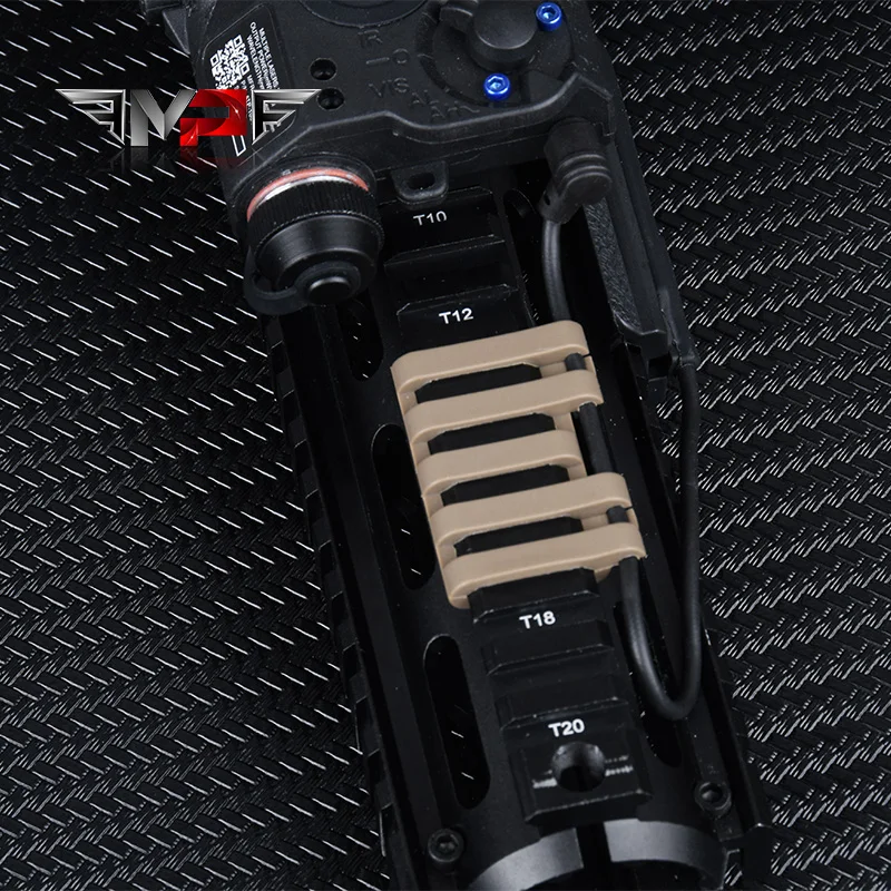 WADSN Greenbase-cubierta de riel con 5 ranuras, interruptor de linterna fija, cola con telar de alambre, accesorios para linterna, carril Picatinny Wireway - imagen 5