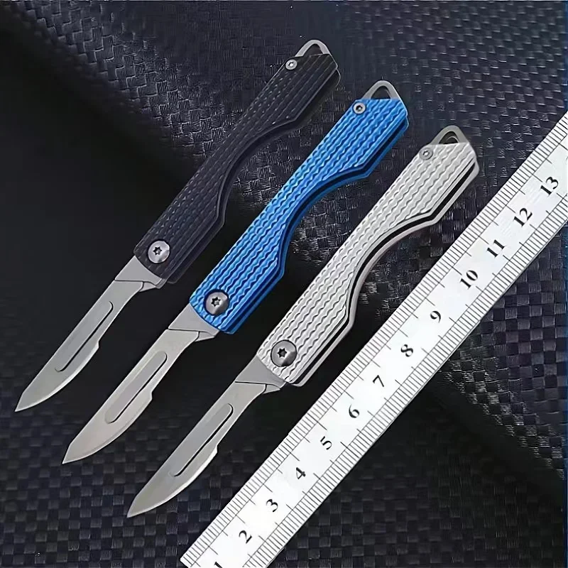 Mini bisturí plegable de acero inoxidable para bolsillo y al aire libre - imagen 2